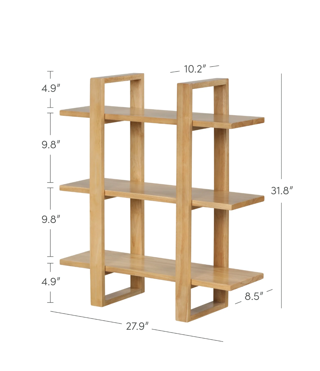 Floating wall 3-tier wood Nathan James bookshelves 🌼