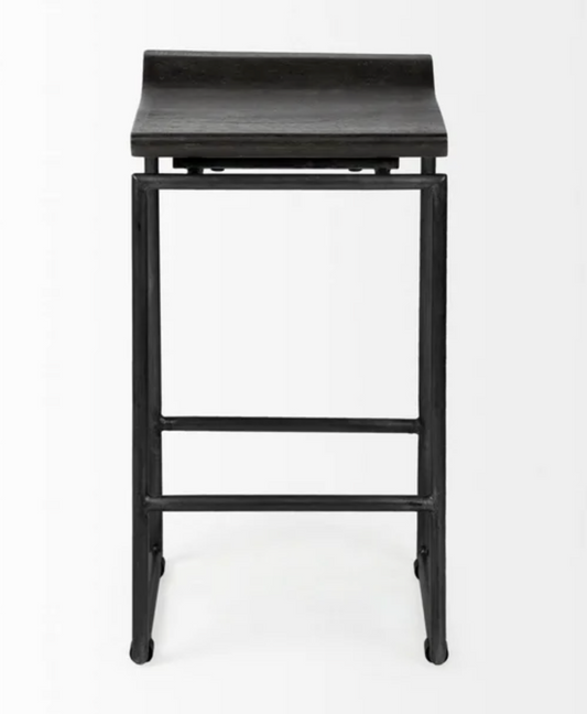 Black wood backless Mercana 24.25" counterheight barstool 🌷