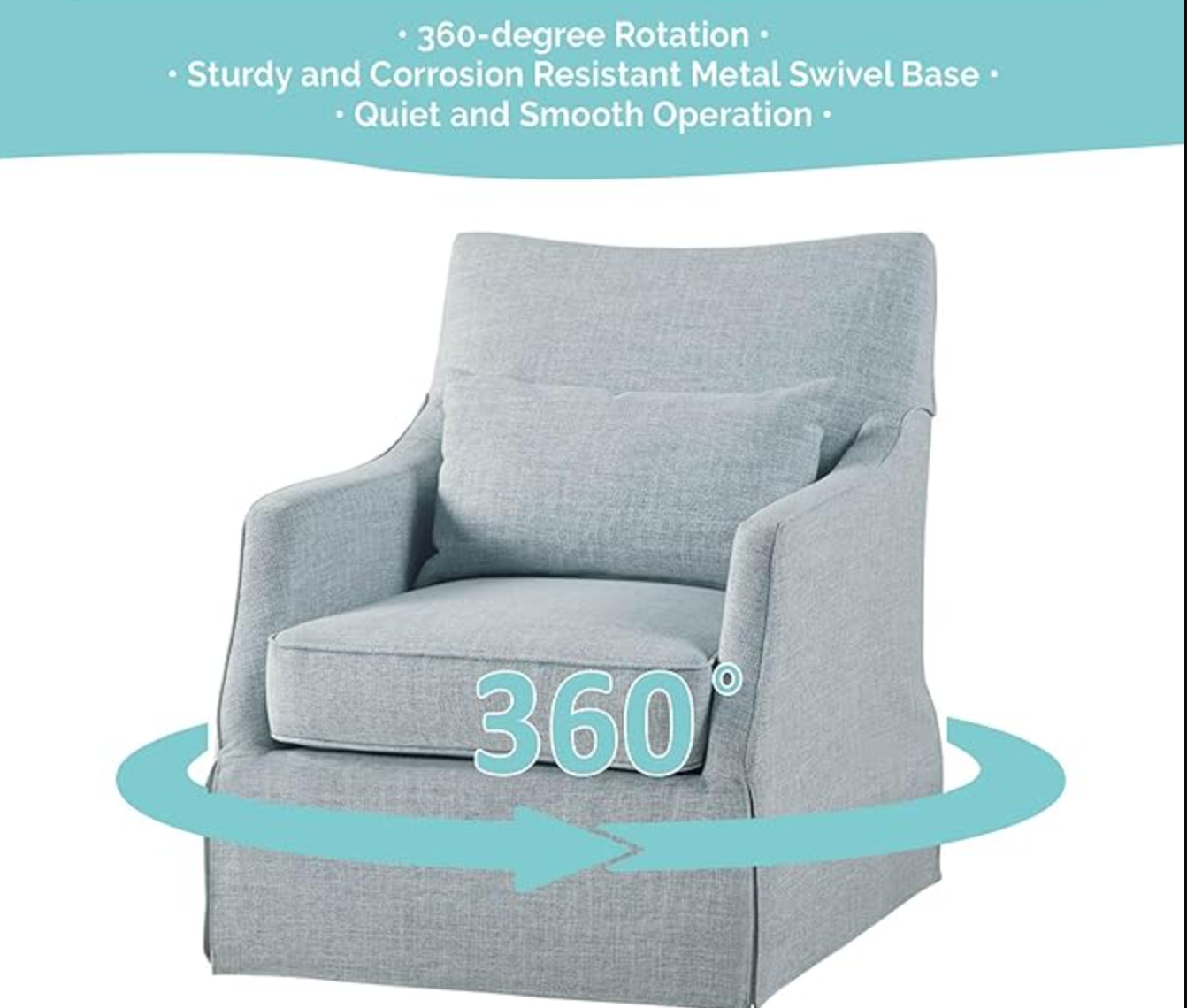 Martha Stewart skirted light blue swivel accent chair 🌼