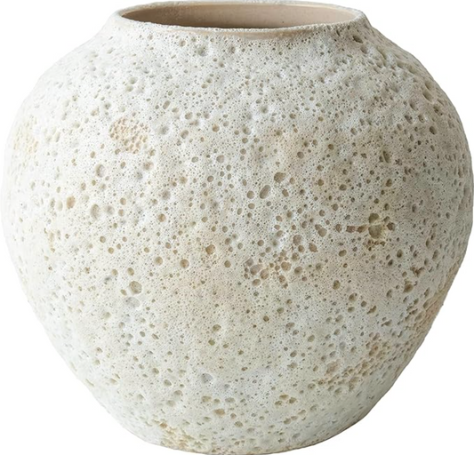 White ceramic textured 8" flower vase 🤍