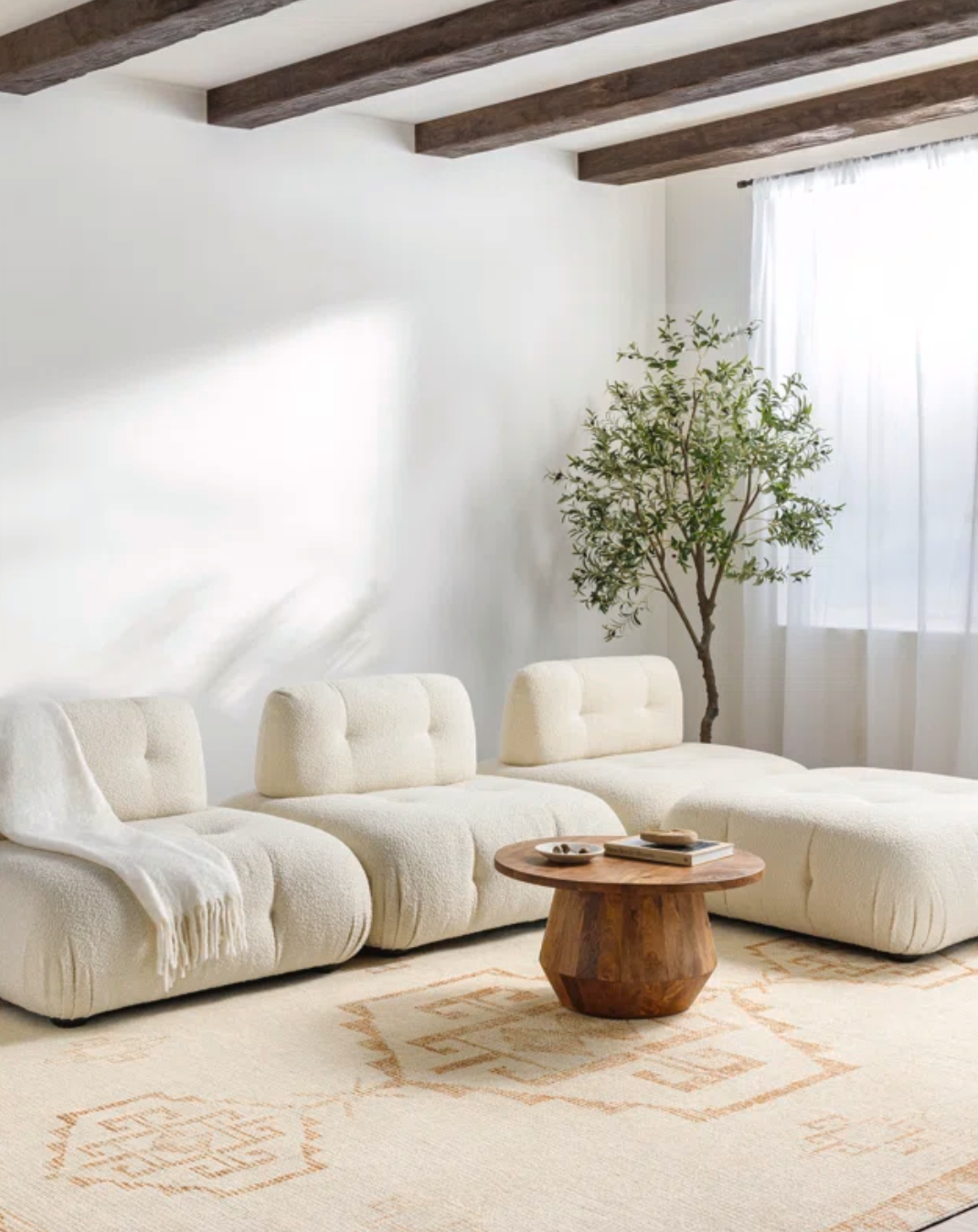 8x10 Becki Owens x Livabliss neutral cream & oak rug 🧡