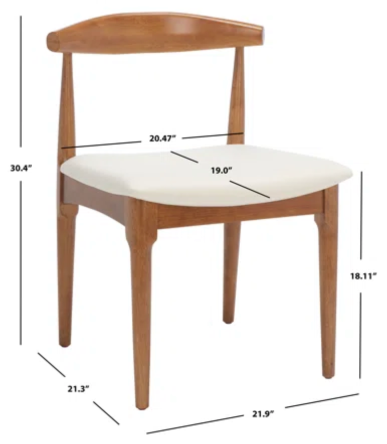 2 retro walnut brown / white cushion dining chairs ☕