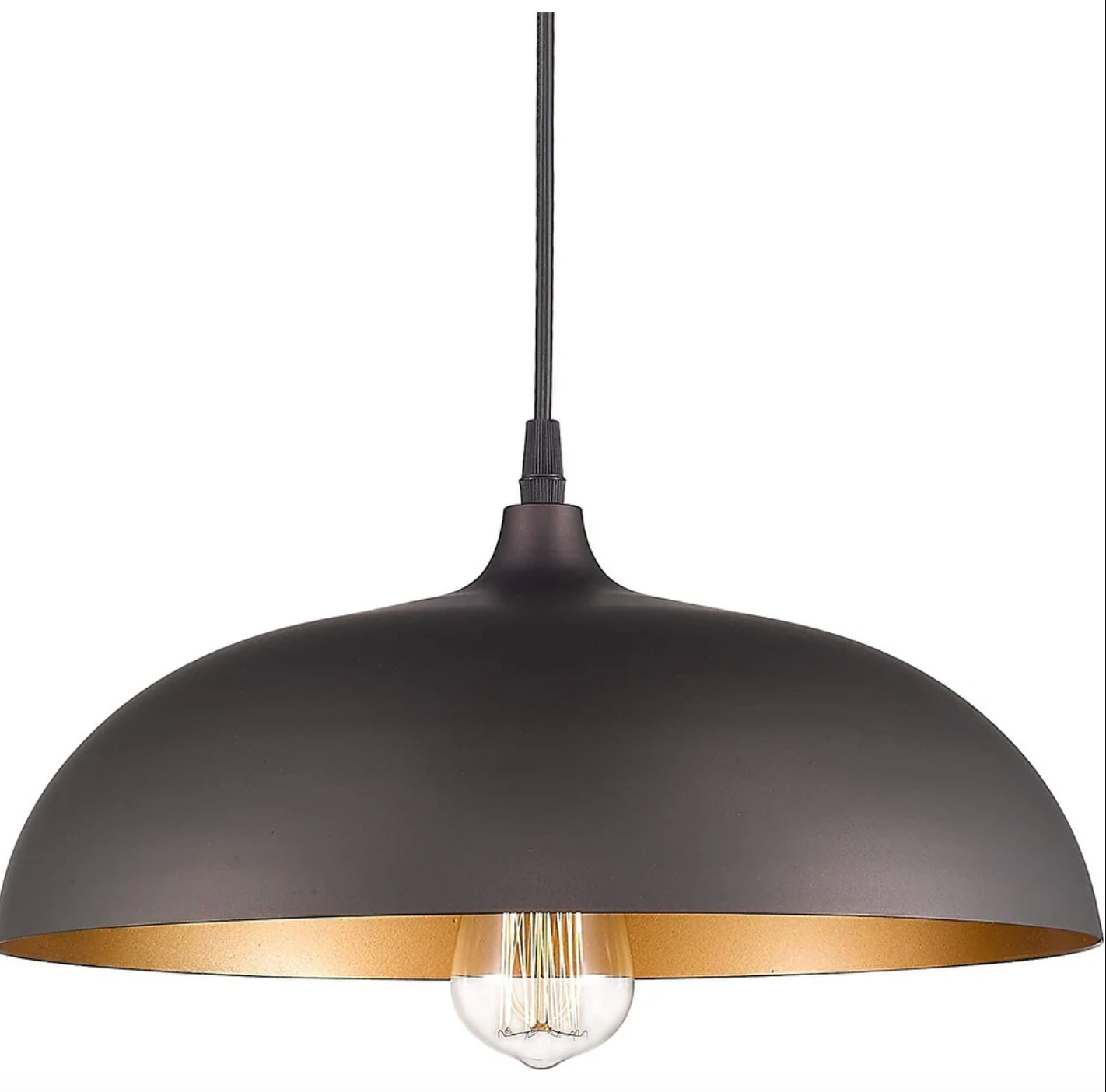 Industrial farmhouse 1-light black metal dome pendant 🖤