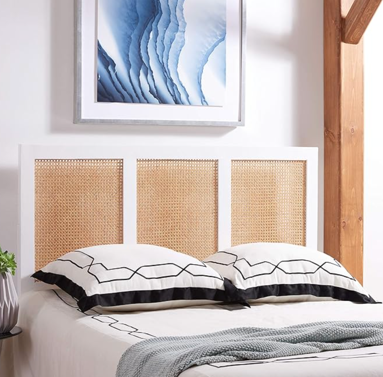 Natural cane twin headboard platform 🪴