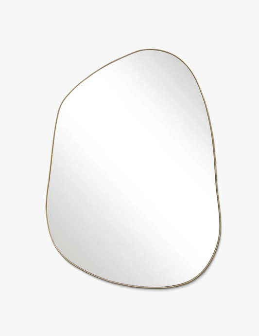 Brassy gold funky asymmetrical mirror 🪞