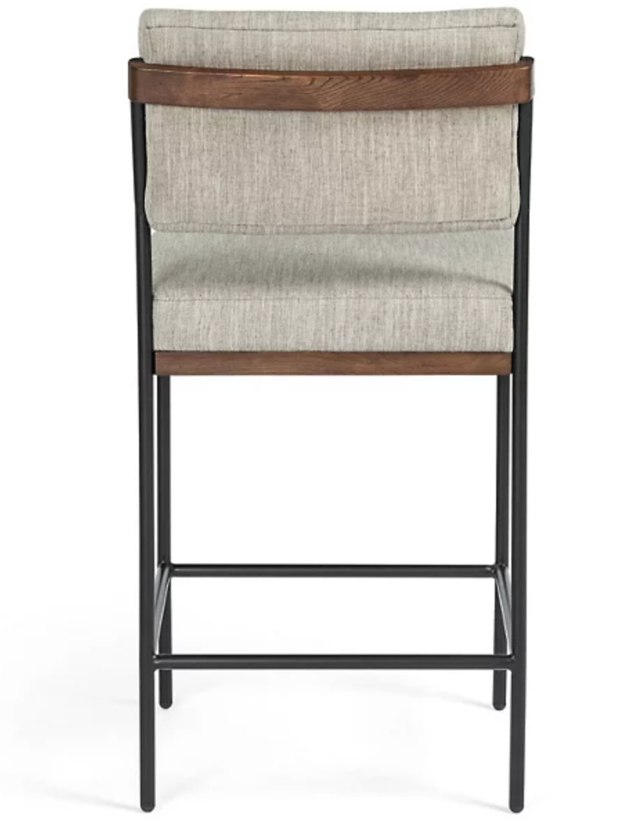 Four Hands grey linen barheight barstool 🥂