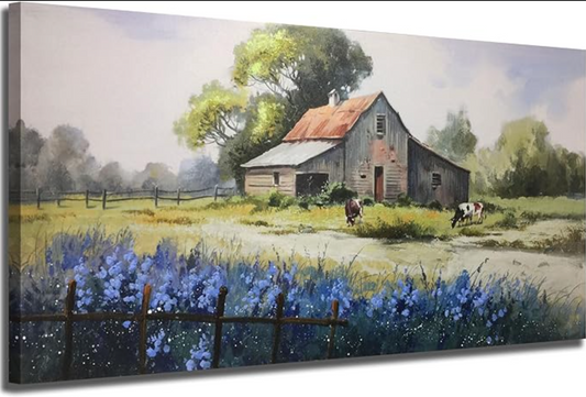 Farmhouse landscape 24x48 canvas 🌾