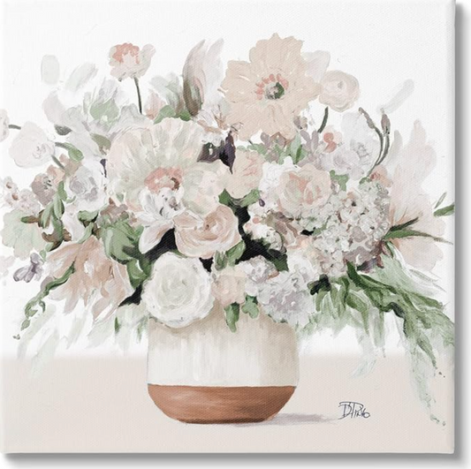 Blooming white flower arrangement canvas 🌸