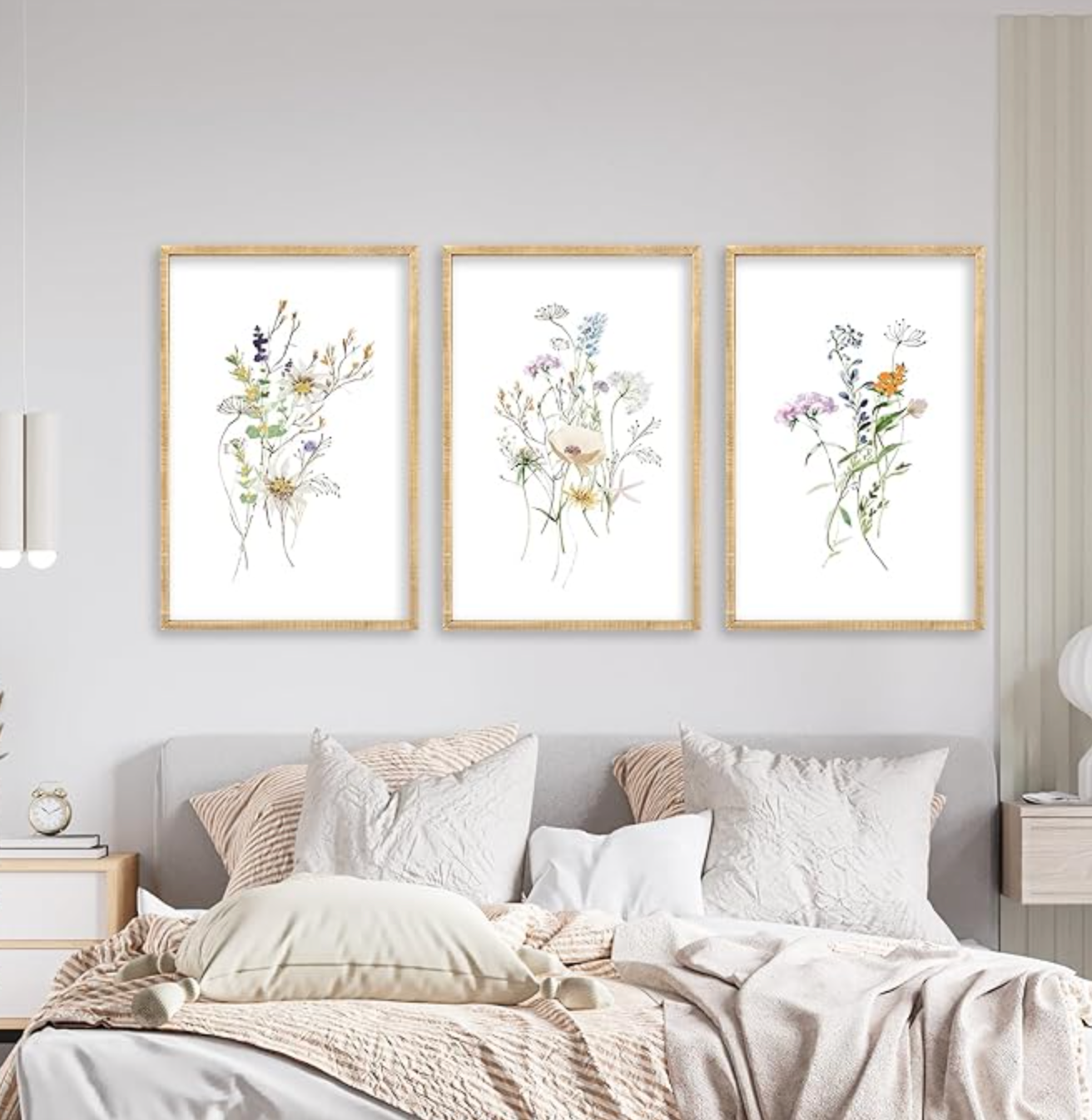 Set of 3 boho 16x24 wildflower wood prints 🌼