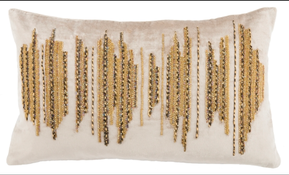 Darling beige & gold 12x22 throw pillow  ✨