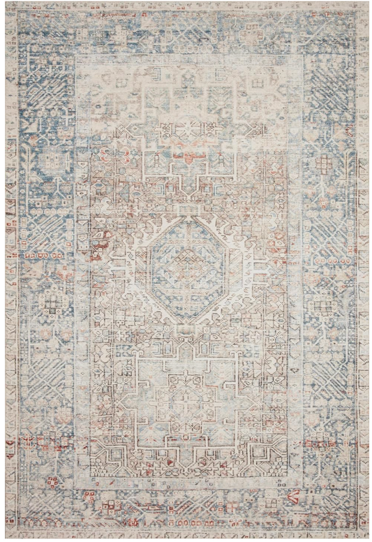 8x11 Chris Loves Julia natural & ocean rug 🐚