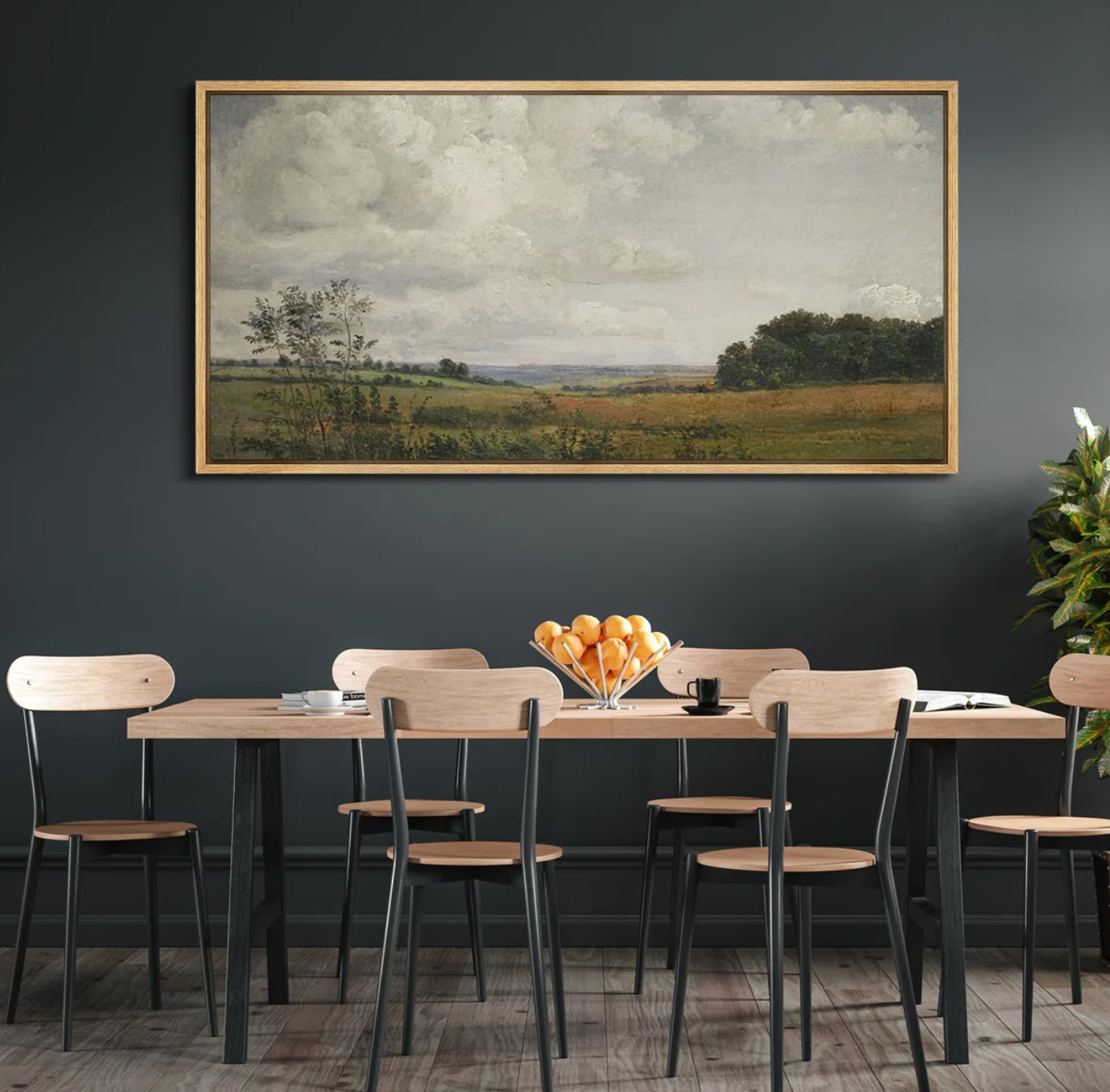 Rustic countryside natural framed 30x60 canvas 🧺