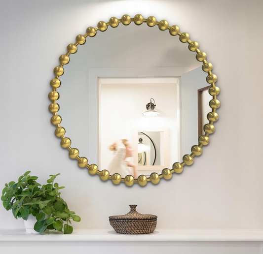 24" round ornate gold mirror 🌟