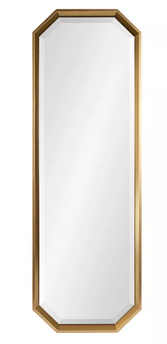 Elongated octagon 17.5x49.5 gold wall mirror ✨