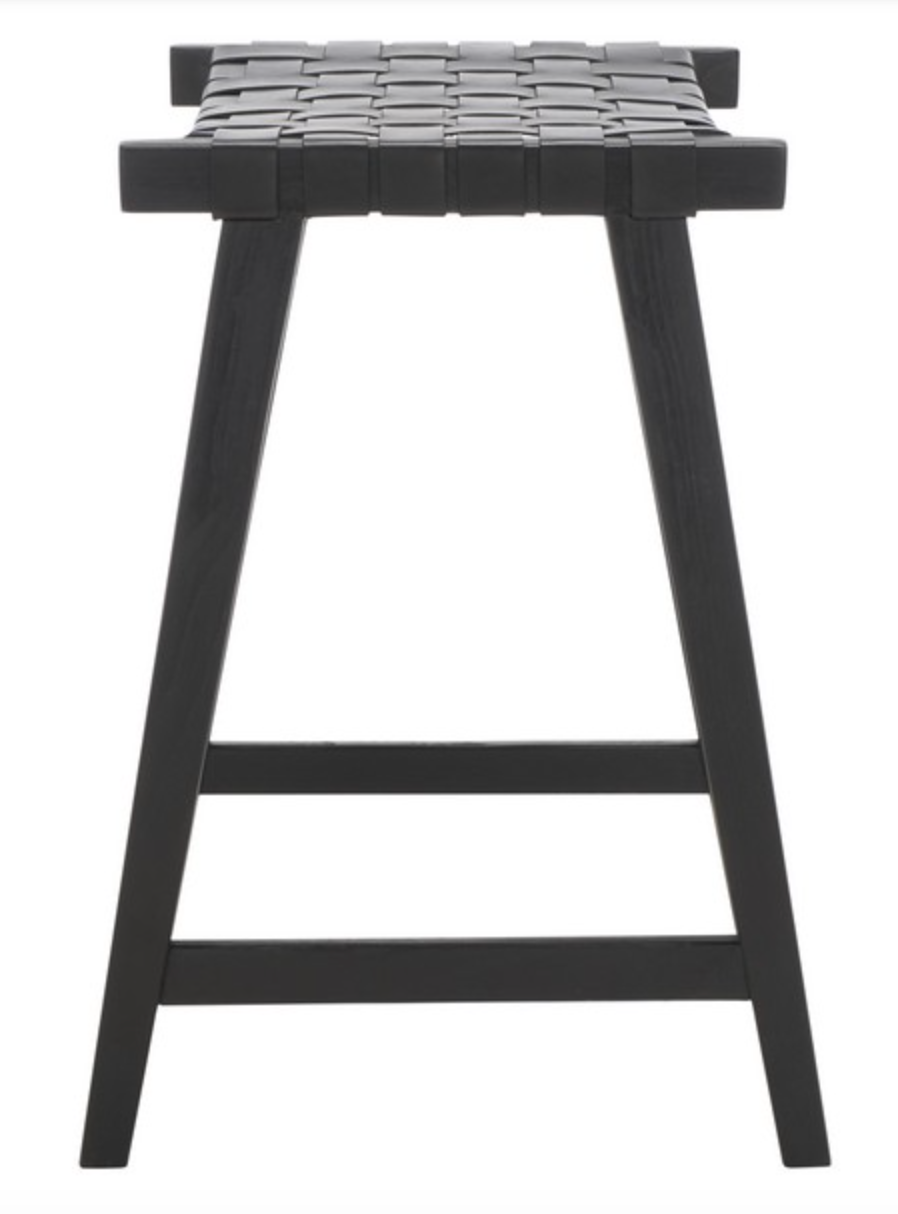 Black woven backless counterheight barstool 🥂