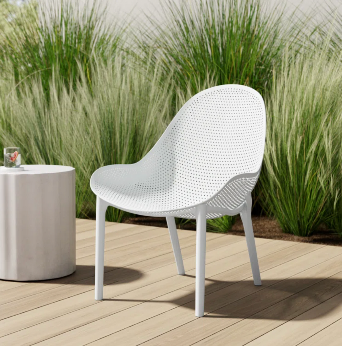 Stackable white outdoor chair 🤍