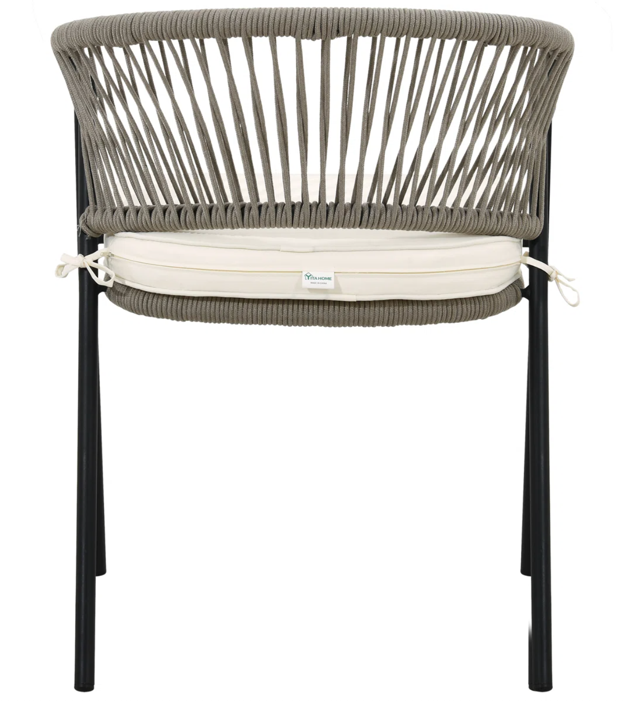 Set of 4 iron outdoor stacking armchairs w/ cushion 🪴
