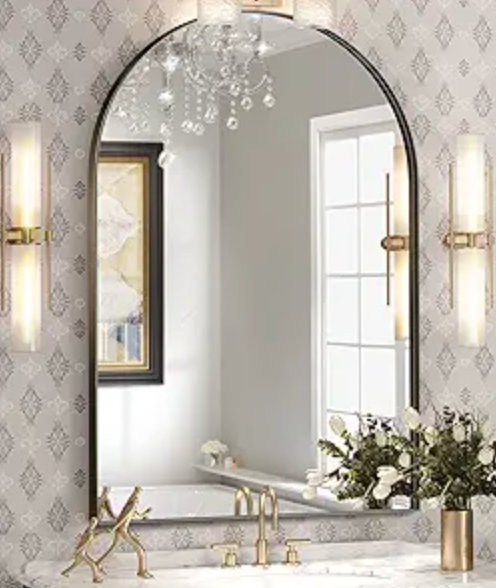 Arched 24x36 black wall mirror 🖤