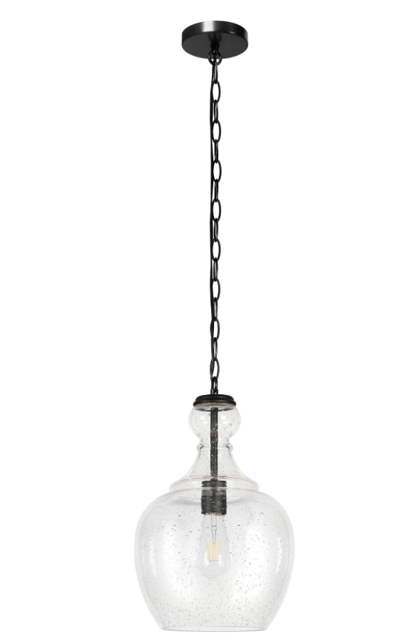 Glass 11" pendant in bronze or brass 💡