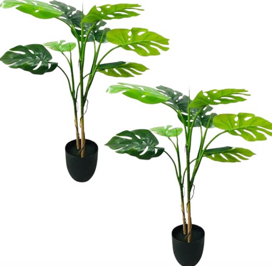 2 pack of faux 3ft monstera trees 🌿