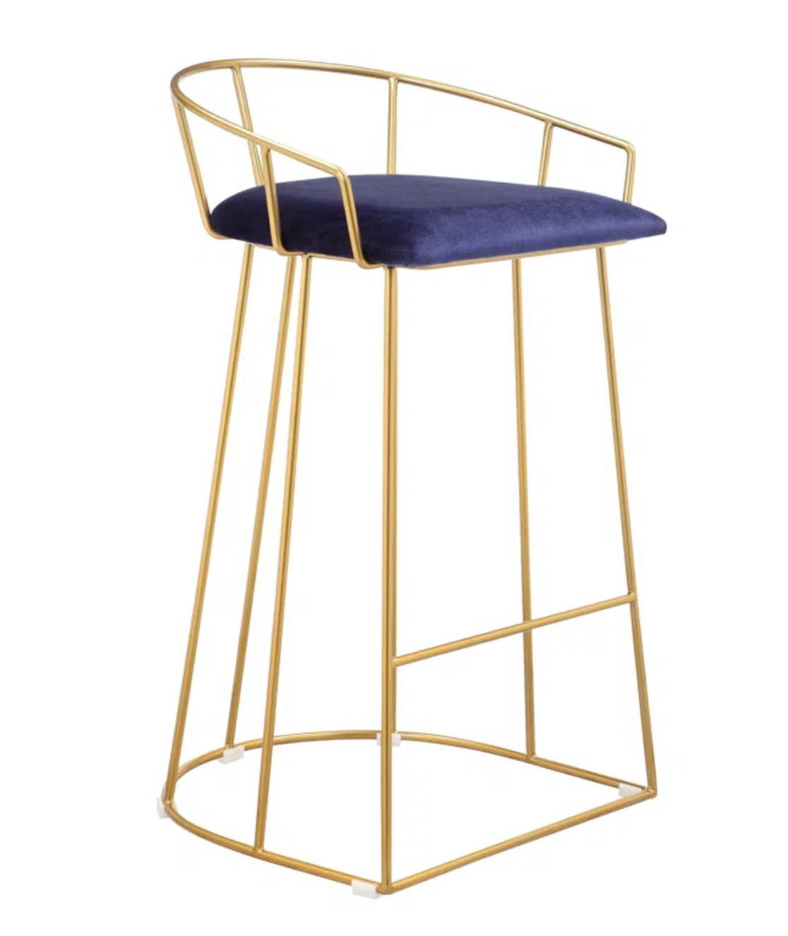 Navy velvet barstool w/ gold frame 🥂