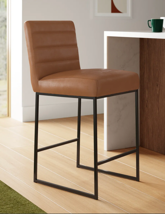 Vegan cognac leather barstool 🥃