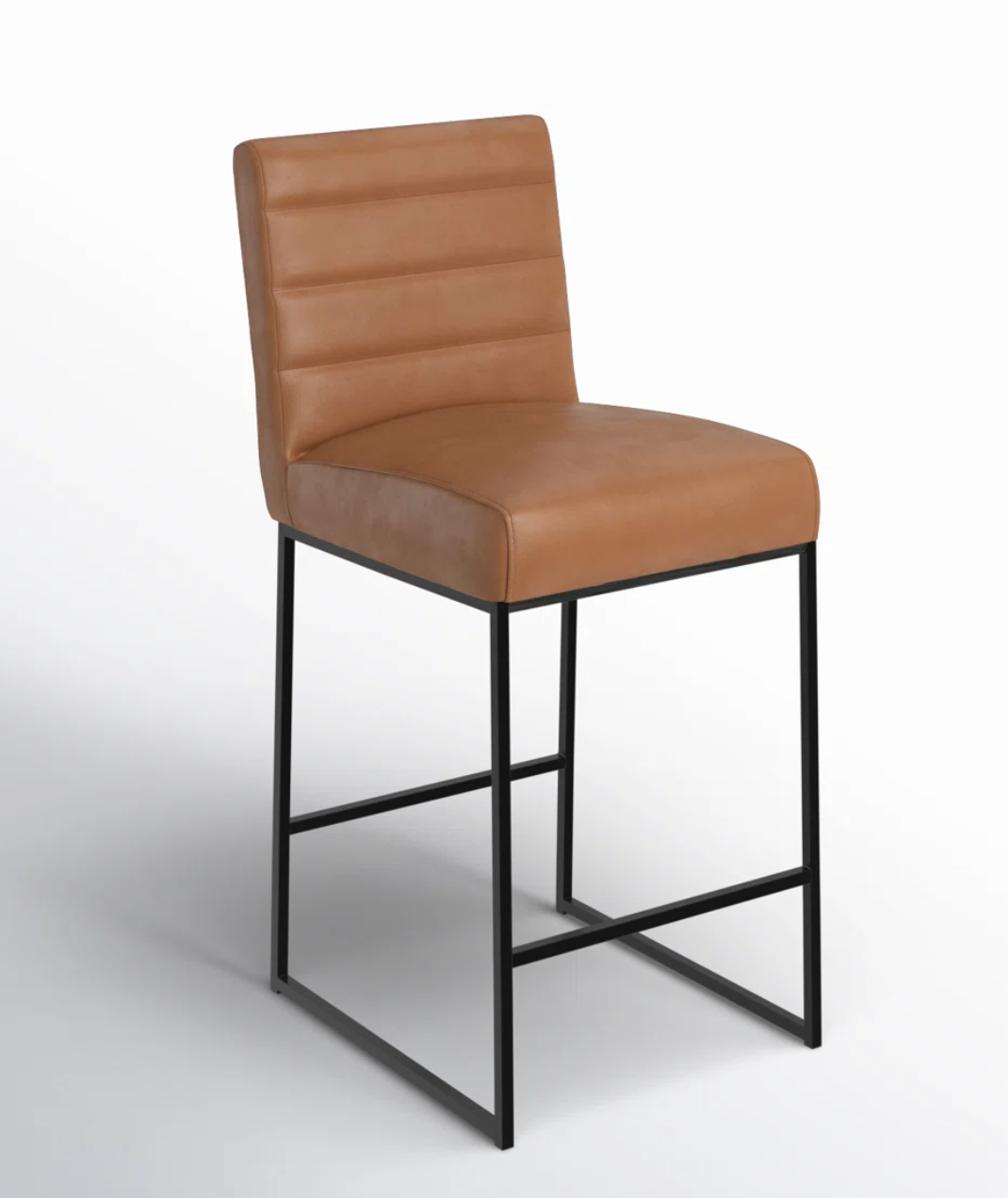 Vegan cognac leather barstool 🥃