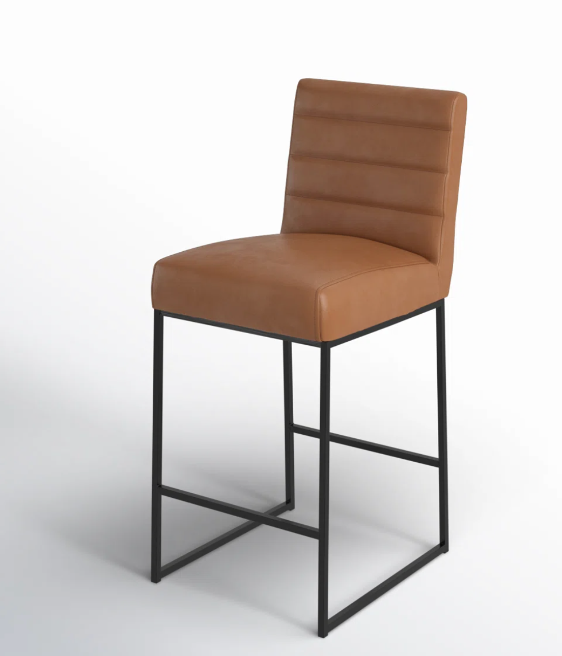 Vegan cognac leather barstool 🥃