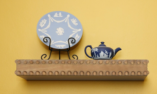 Small beaded wood floating wall shelf 🪬