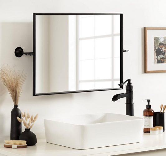 Black rectangle 20x31 adjustable pivot mirror 🖤