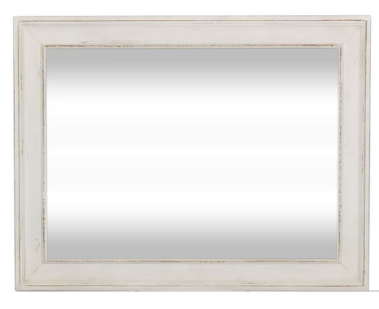 Big rustic mirror w/ antique white finish 🤍