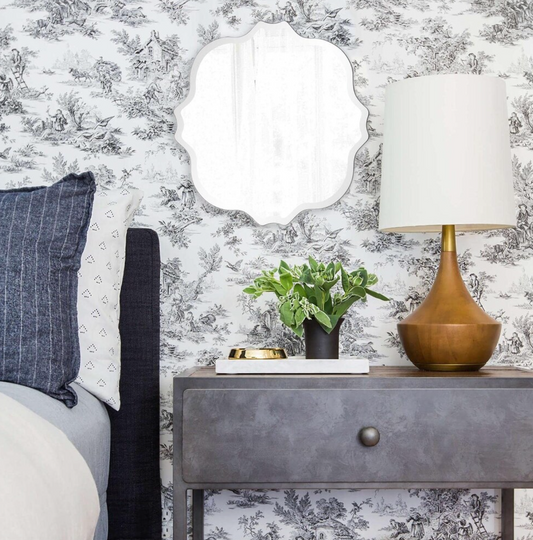 Frameless 16x16 scalloped silver wall mirror ♡