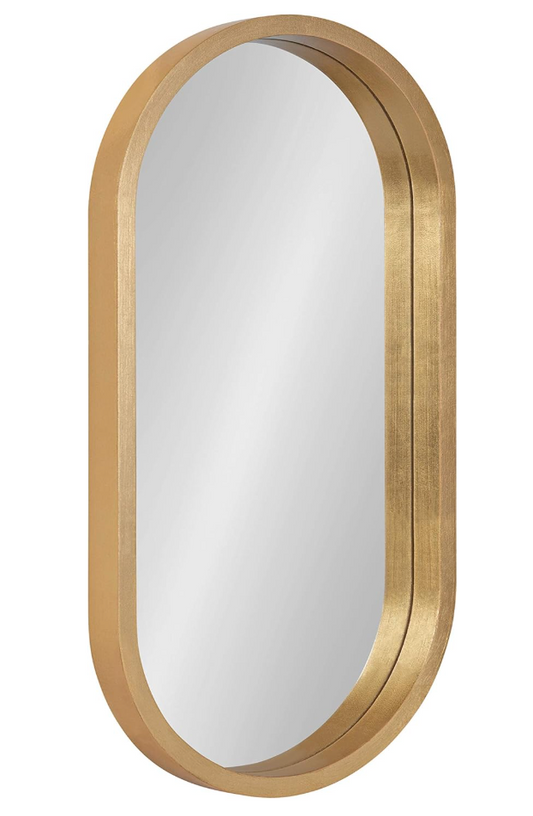 Modern gold capsule 12x24 gold wood mirror ✨