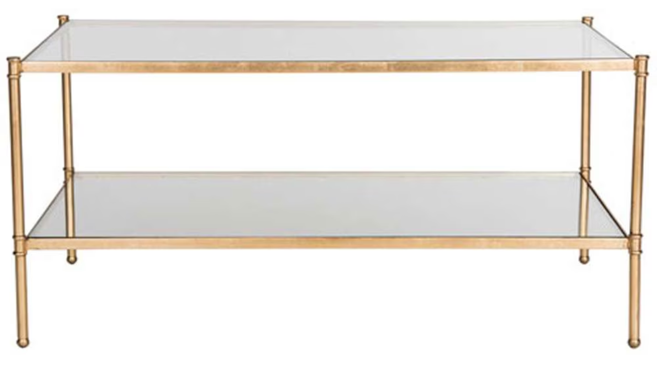 Gold iron & glass coffee table  ✨