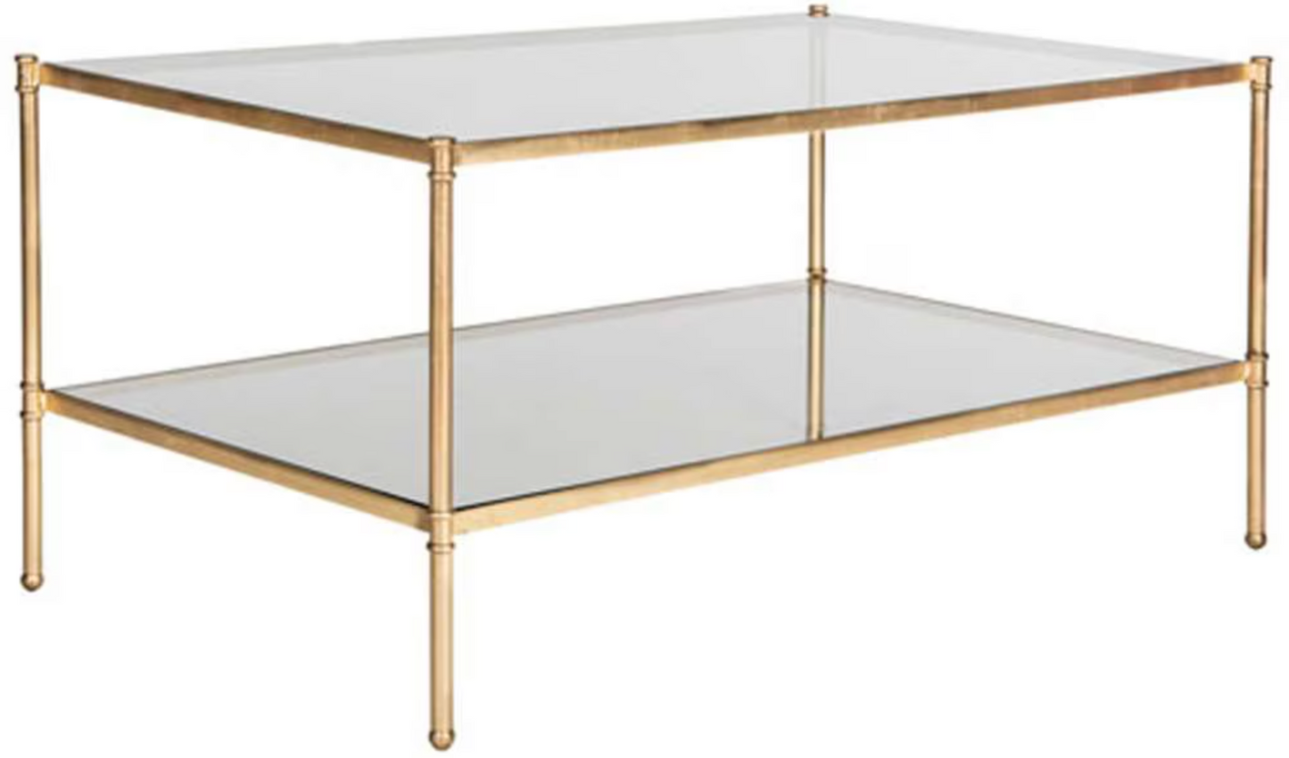 Gold iron & glass coffee table  ✨