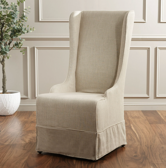 Traditional linen hemp Parsons dining chair 🕊