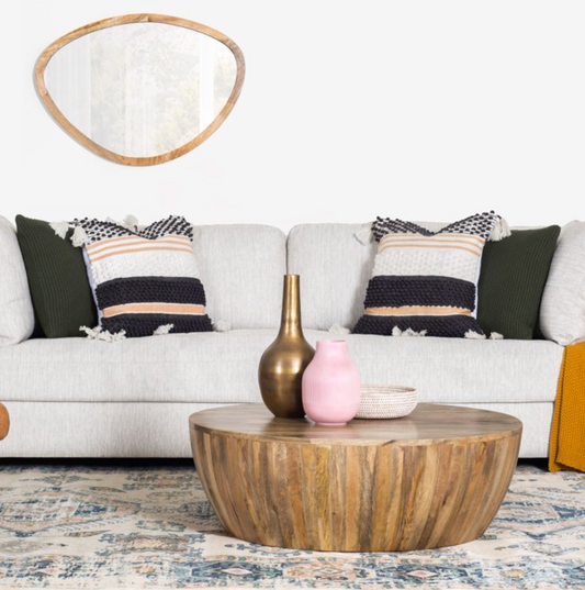 Natural mango wood drum coffee table 🍵