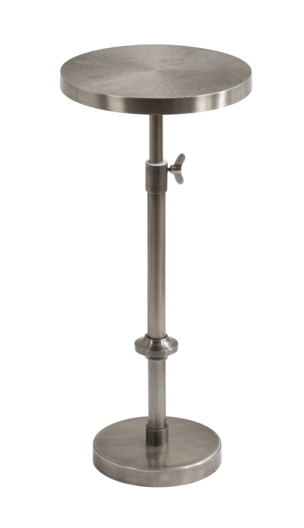 Adjustable grey pedestal end table 🍷