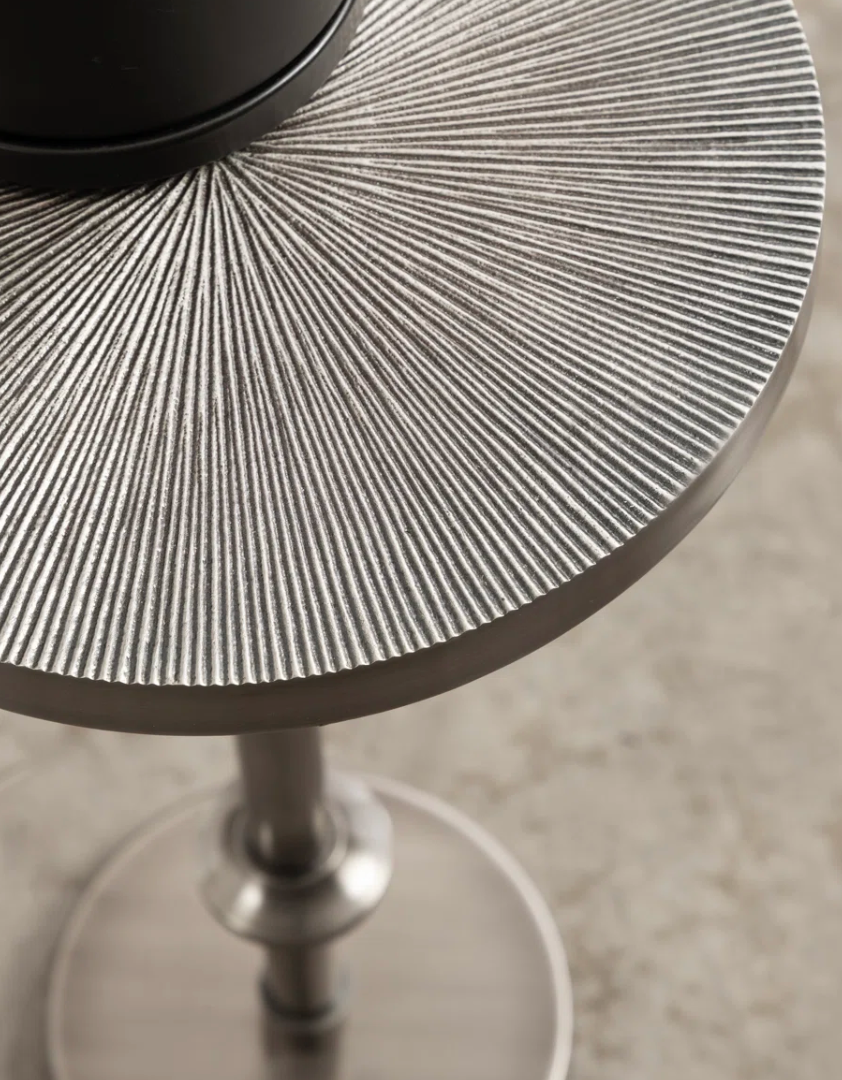 Adjustable grey pedestal end table 🍷