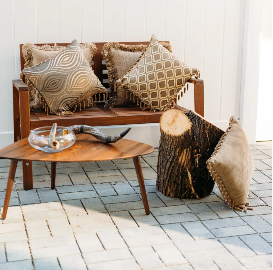Geometric brown & beige pillow 🤎