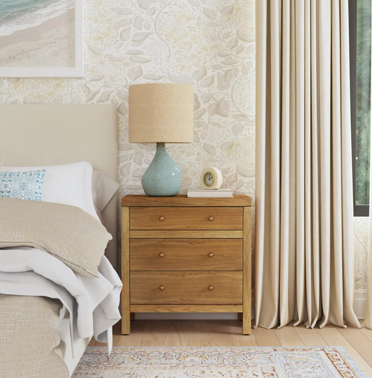 Brown rustic modern 3-drawer nightstand 🤎