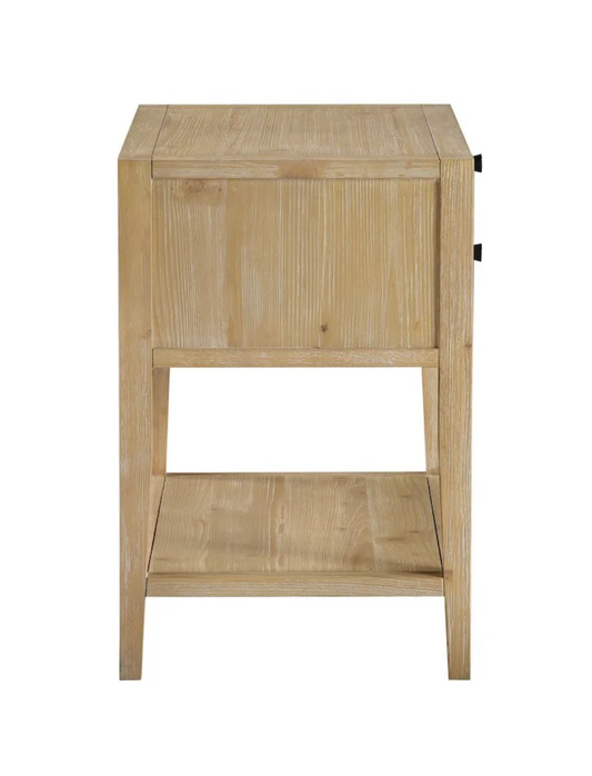 Natural wood nightstand w/ 1 drawer 🍵
