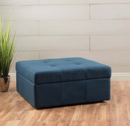 Blue tufted ottoman w/ storage 🦋