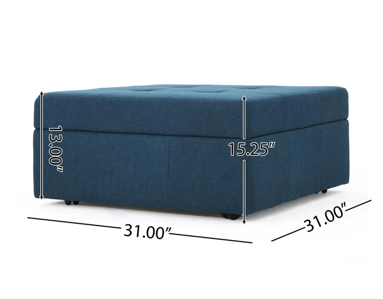 Blue tufted ottoman w/ storage 🦋