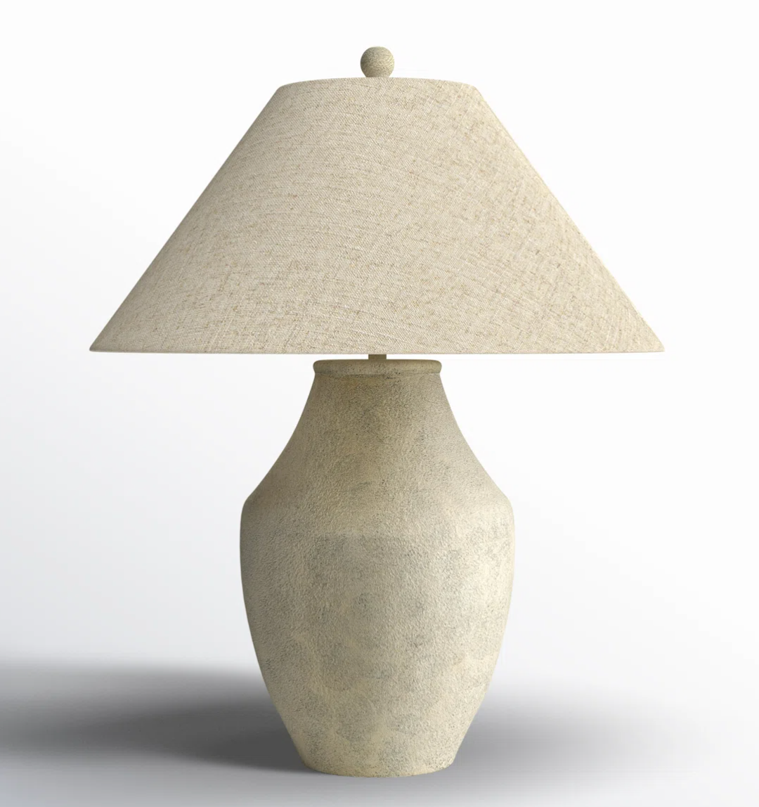 Modern beige 28" ceramic table lamp 💡