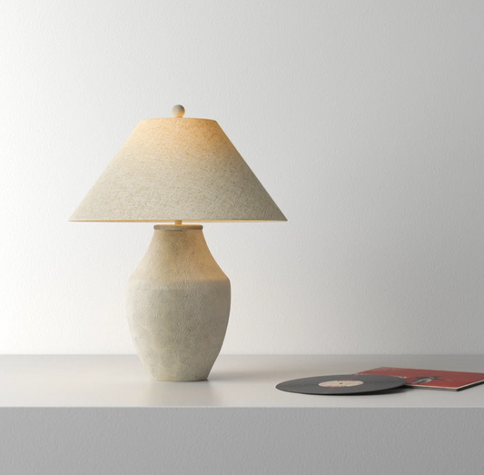 Modern beige 28" ceramic table lamp 💡