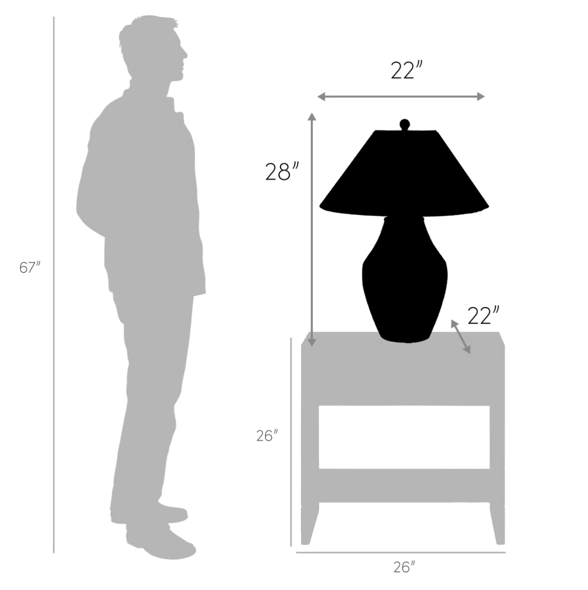 Modern beige 28" ceramic table lamp 💡