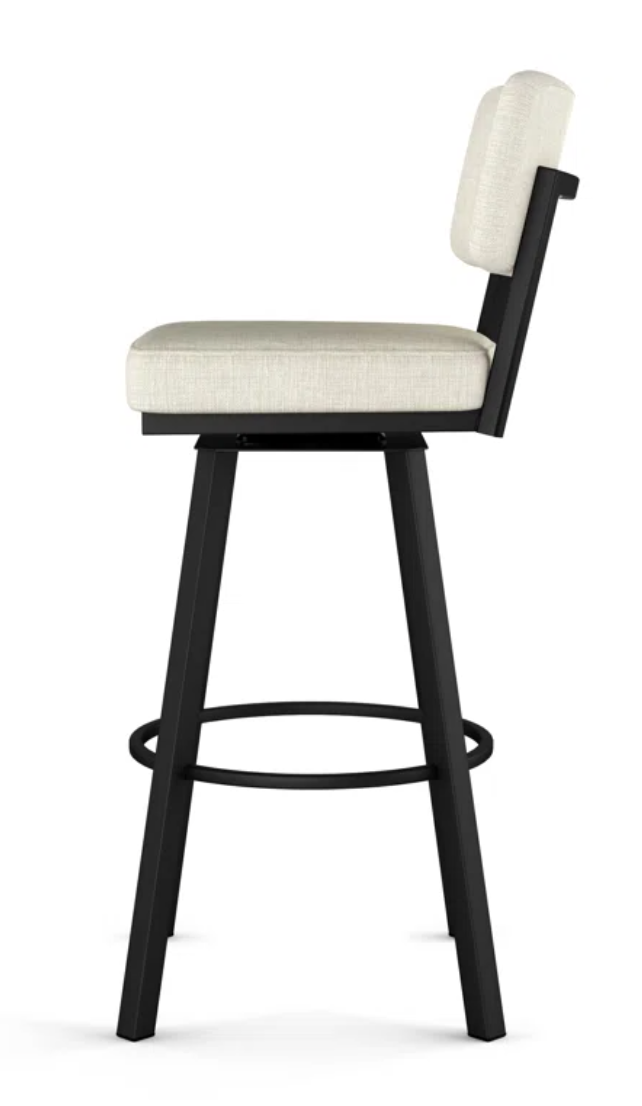 Grey/beige upholstered swivel barstool🍷