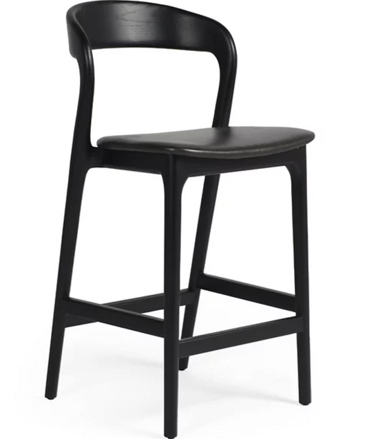 Four Hands sleek black wood counterheight barstool 🍷