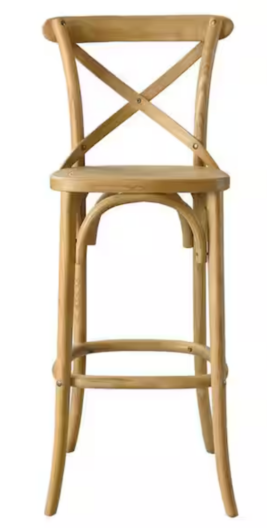 Rustic crossback barheight wood barstool 🥂